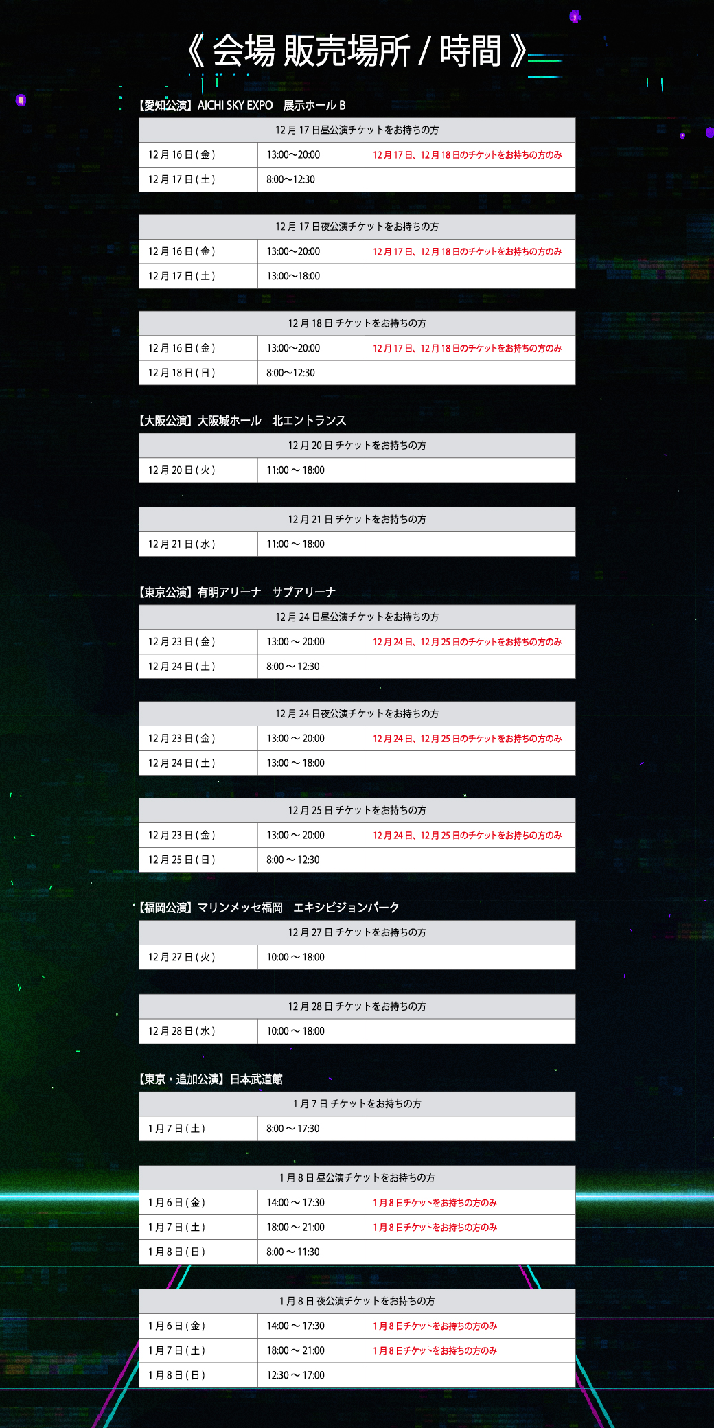 2022 INI 1ST ARENA LIVE TOUR [BREAK THE CODE]」会場でのグッズ販売 